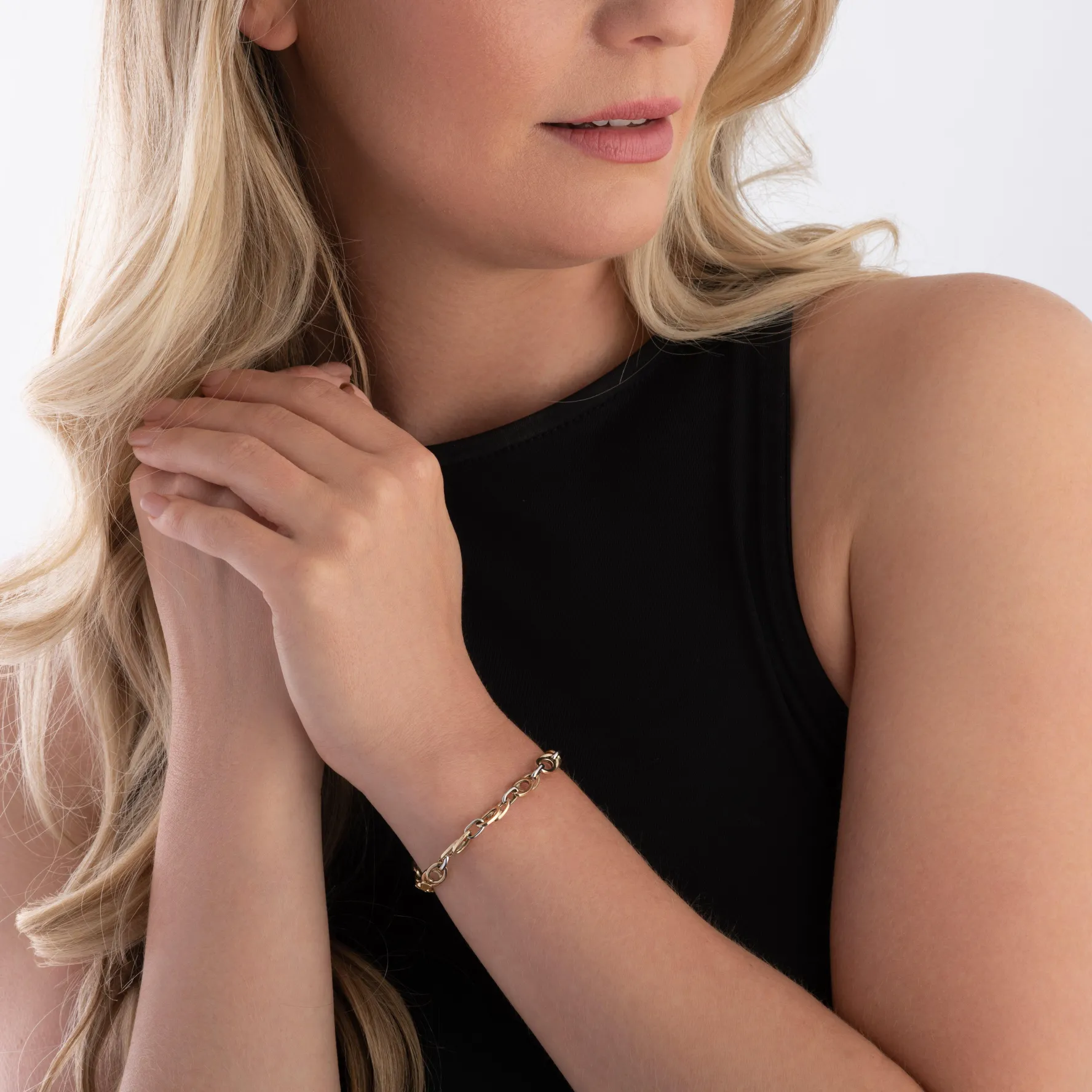 Beaverbrooks 9ct Yellow Gold and White Gold Bracelet
