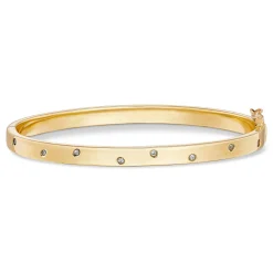 Beaverbrooks 9ct Yellow Gold Diamond Bangle