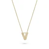 Beaverbrooks 9ct Yellow Gold Diamond Initial V Pendant