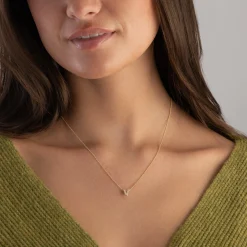 Beaverbrooks 9ct Yellow Gold Diamond Initial V Pendant
