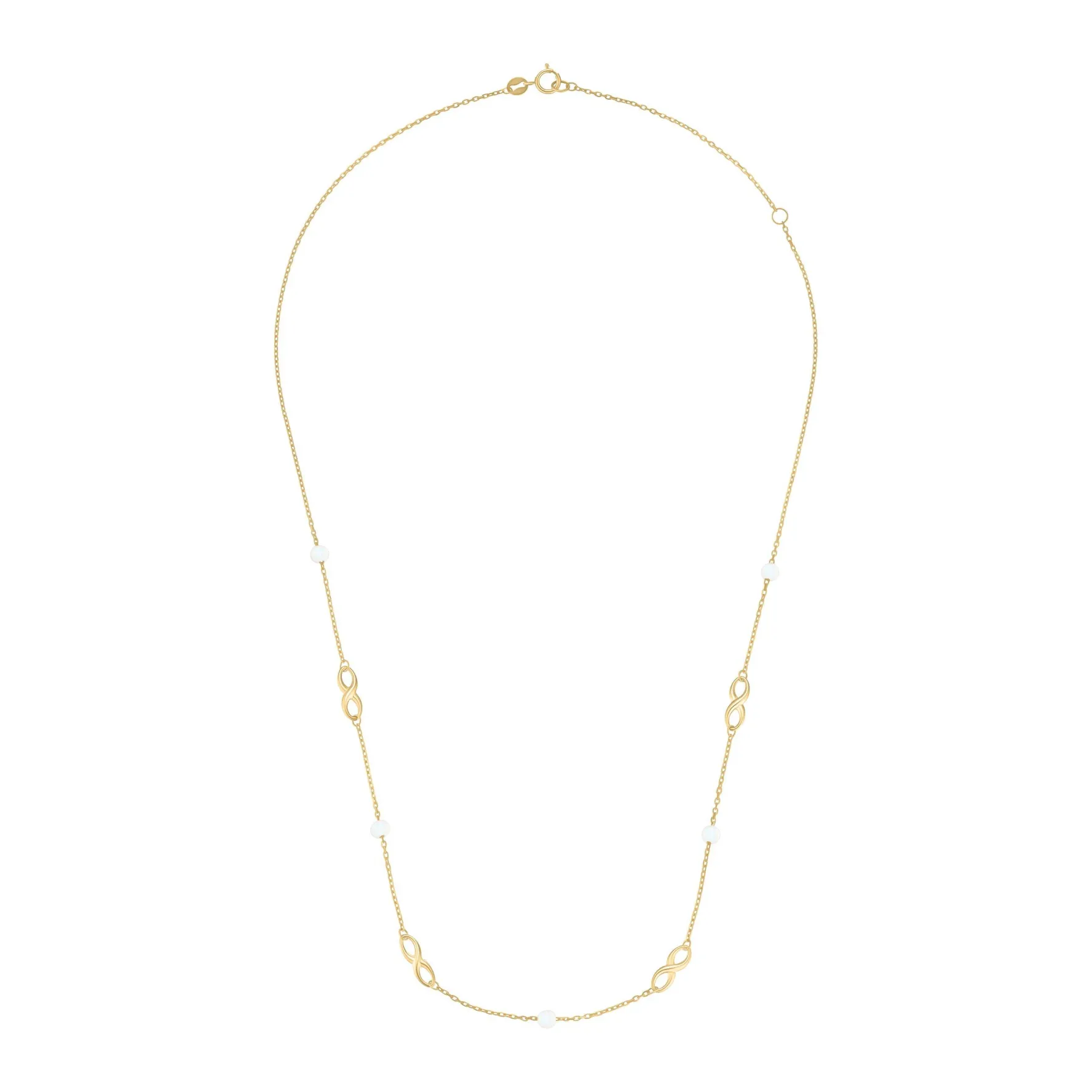 Beaverbrooks 9ct Yellow Gold Freshwater Cultured Pearl Infinity Necklace