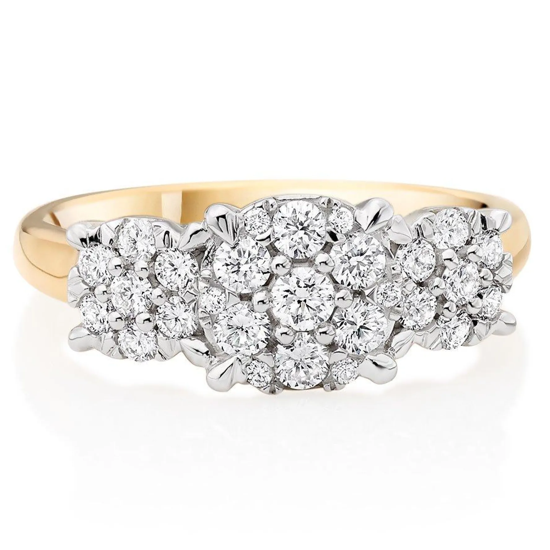 Beaverbrooks 18ct Yellow Gold Diamond Cluster Ring