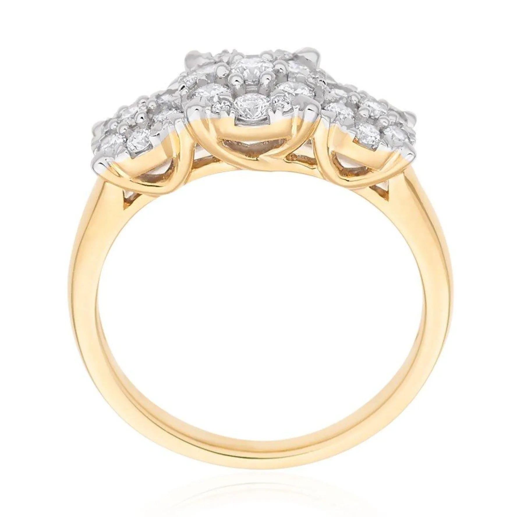 Beaverbrooks 18ct Yellow Gold Diamond Cluster Ring