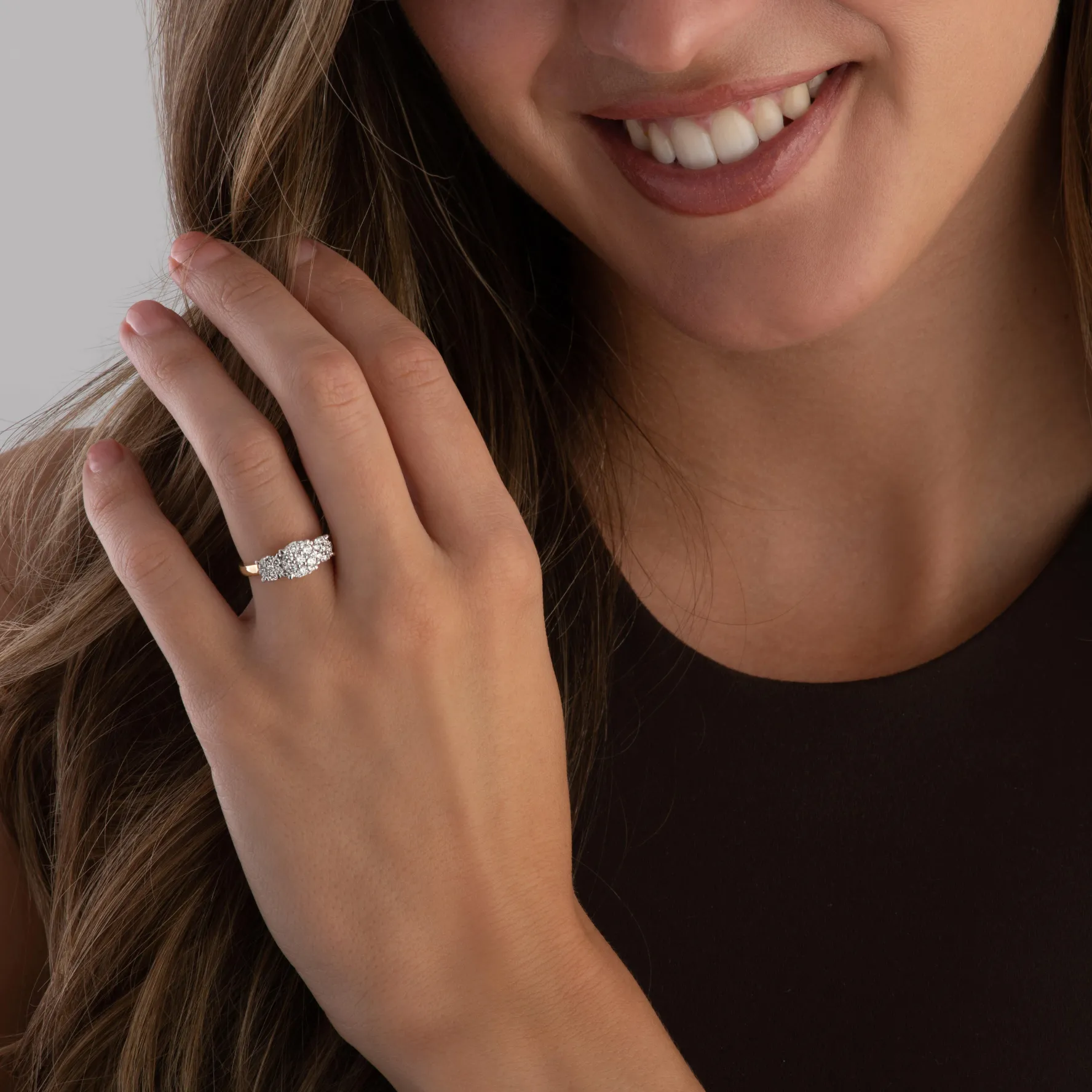 Beaverbrooks 18ct Yellow Gold Diamond Cluster Ring