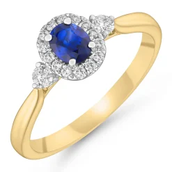 Beaverbrooks 18ct Yellow Gold Sapphire Diamond Engagement Ring