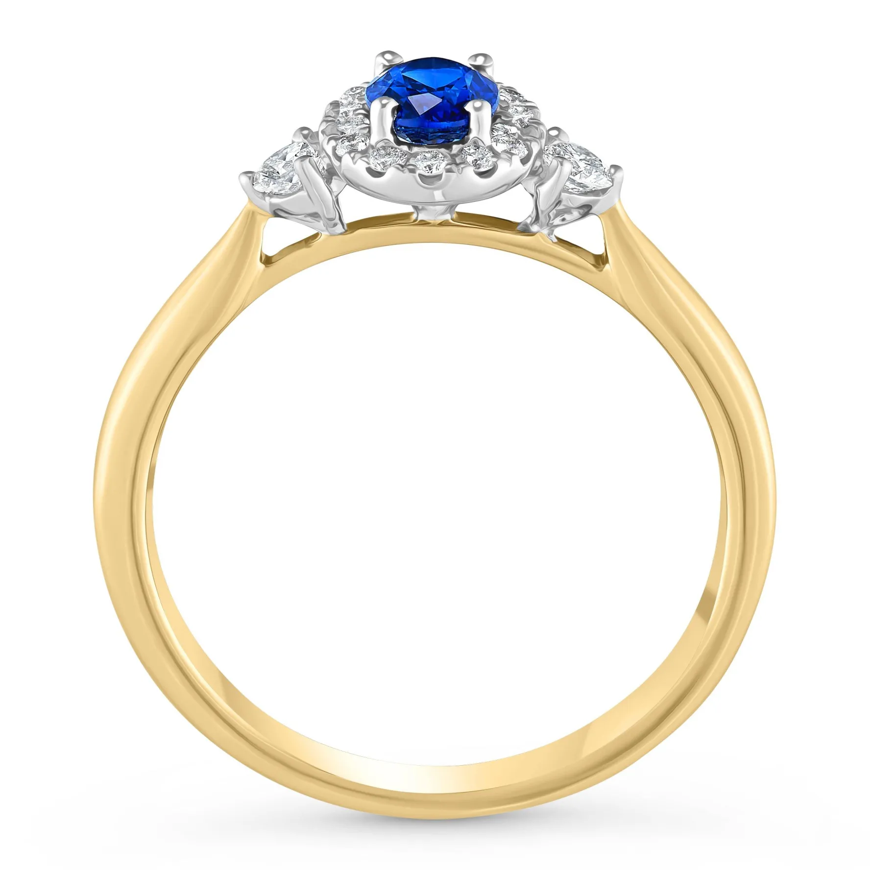 Beaverbrooks 18ct Yellow Gold Sapphire Diamond Engagement Ring