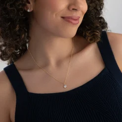 Beaverbrooks 9ct Yellow Gold Cubic Zirconia Pendant and Earrings Set