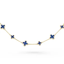 Beaverbrooks 9ct Yellow Gold Lapis Clover Bracelet