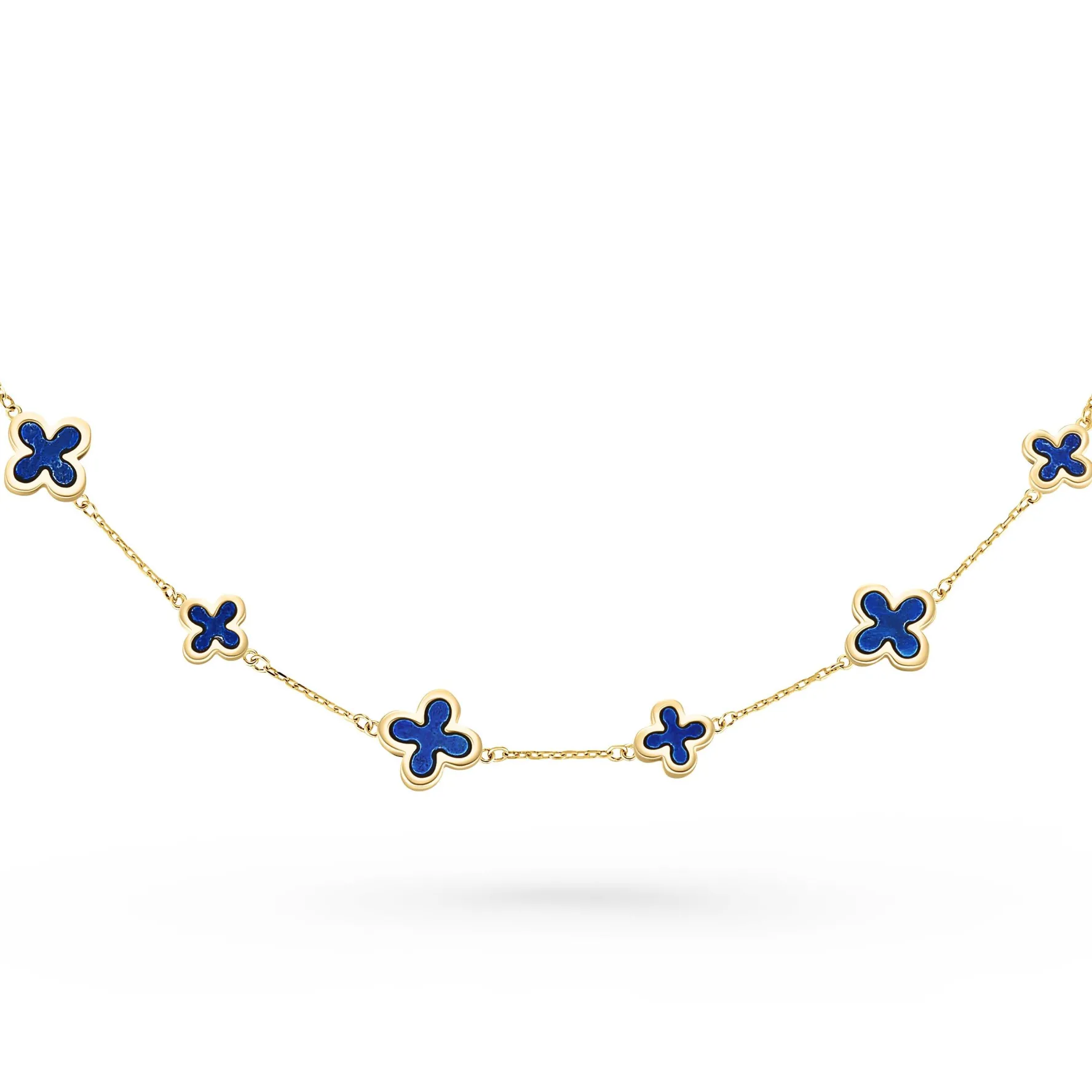 Beaverbrooks 9ct Yellow Gold Lapis Clover Bracelet