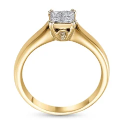 Beaverbrooks 18ct Yellow Gold Diamond Princess Cut Cluster Ring