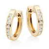 Beaverbrooks 9ct Yellow Gold Diamond Hoop Earrings