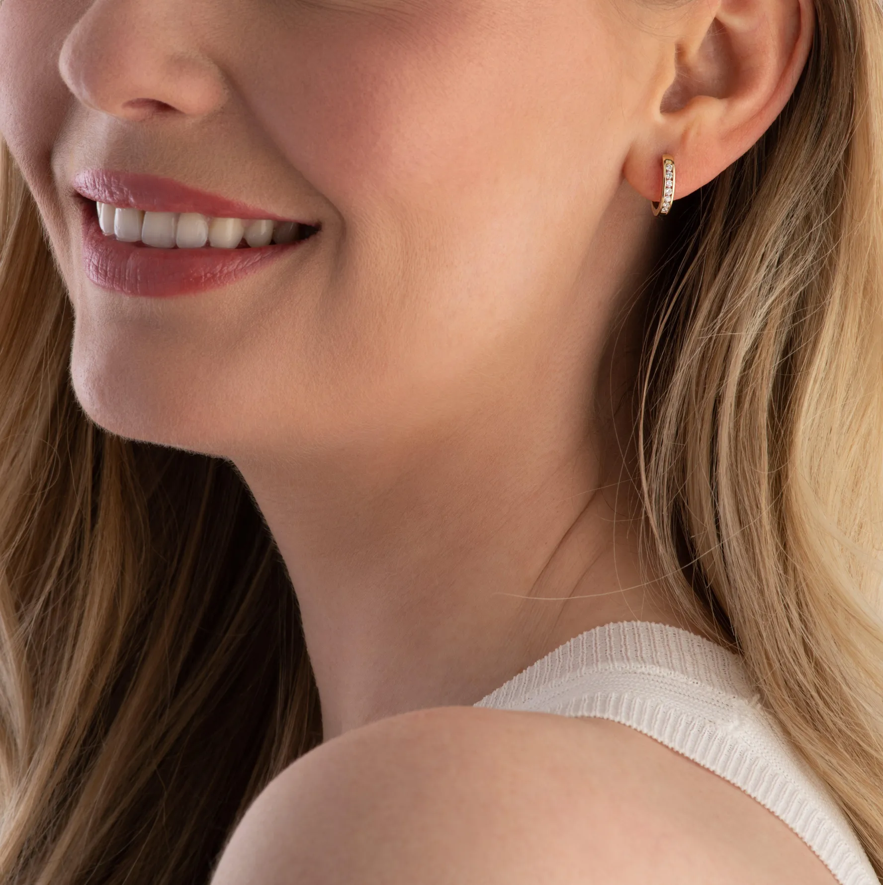 Beaverbrooks 9ct Yellow Gold Diamond Hoop Earrings