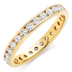 Beaverbrooks 18ct Yellow Gold Diamond 3mm Full Eternity Ring