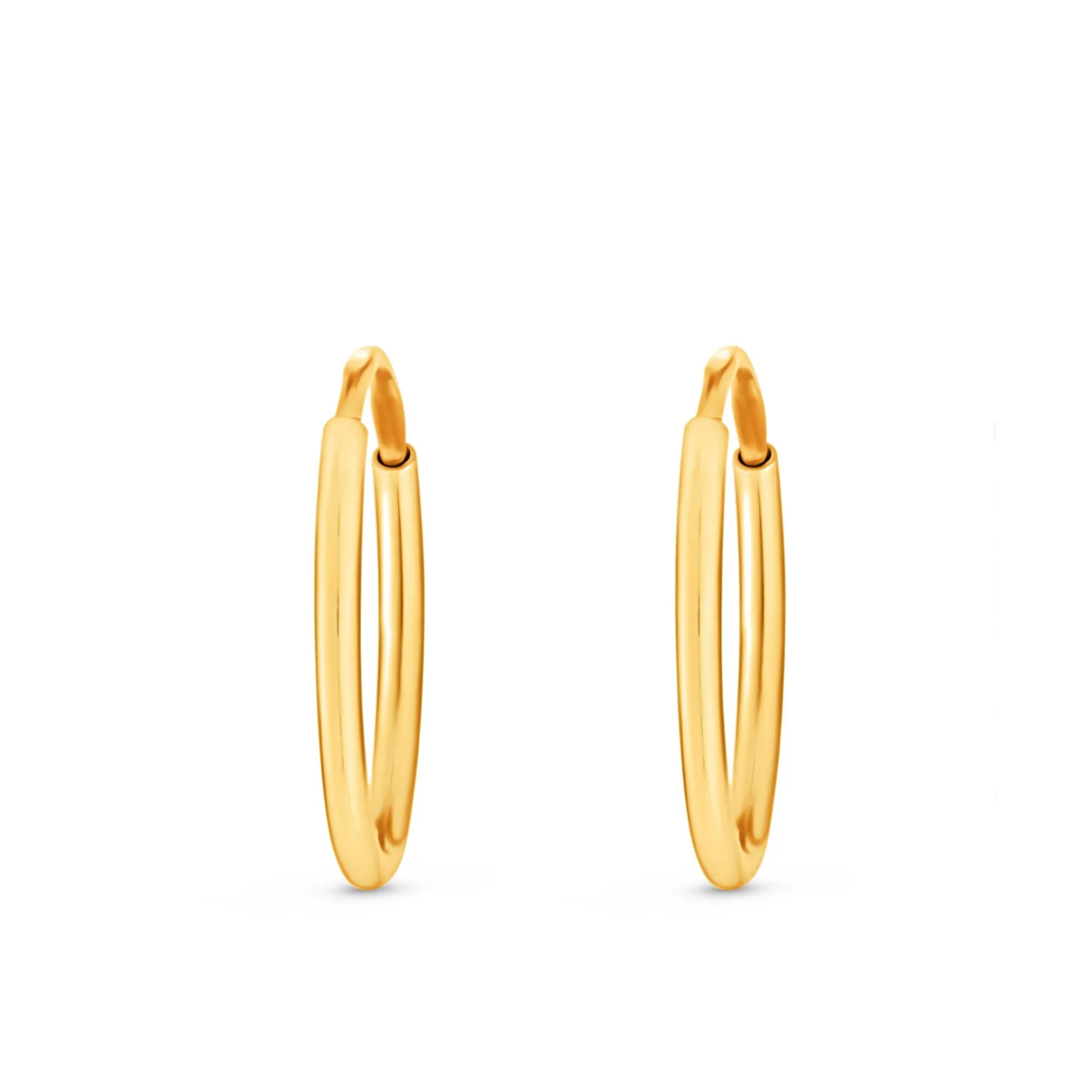 Beaverbrooks 9ct Yellow Gold 10mm Hoop Earrings