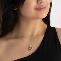 Beaverbrooks 9ct Yellow Gold, White Gold and Rose Gold Cubic Zirconia Pendant