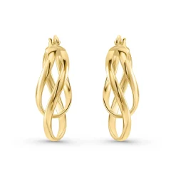 Beaverbrooks 9ct Yellow Gold Double Twist Hoop Earrings