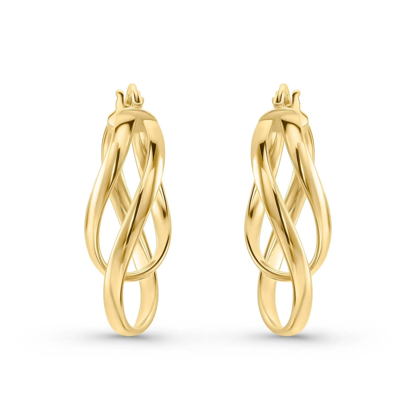Beaverbrooks 9ct Yellow Gold Double Twist Hoop Earrings