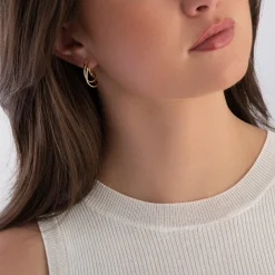 Beaverbrooks 9ct Yellow Gold Double Twist Hoop Earrings