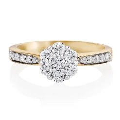 Beaverbrooks 18ct Yellow Gold Diamond Cluster Ring