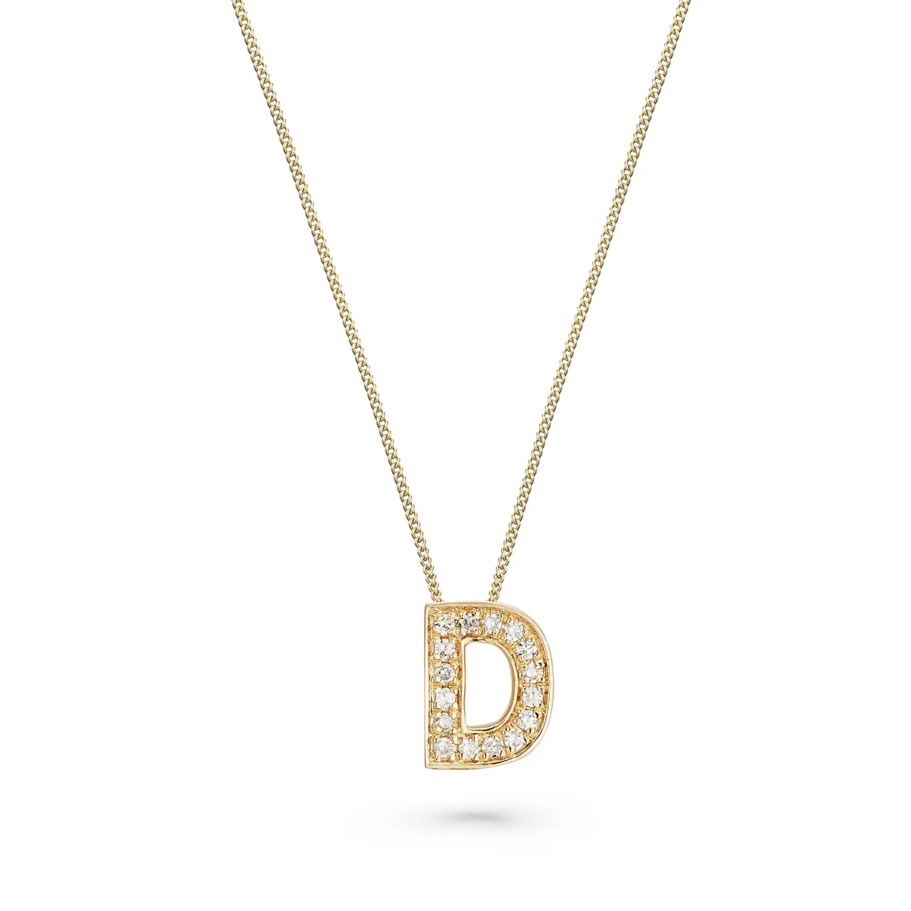 Beaverbrooks 9ct Yellow Gold Diamond Initial D Pendant