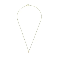 Beaverbrooks 9ct Yellow Gold Diamond Initial T Pendant