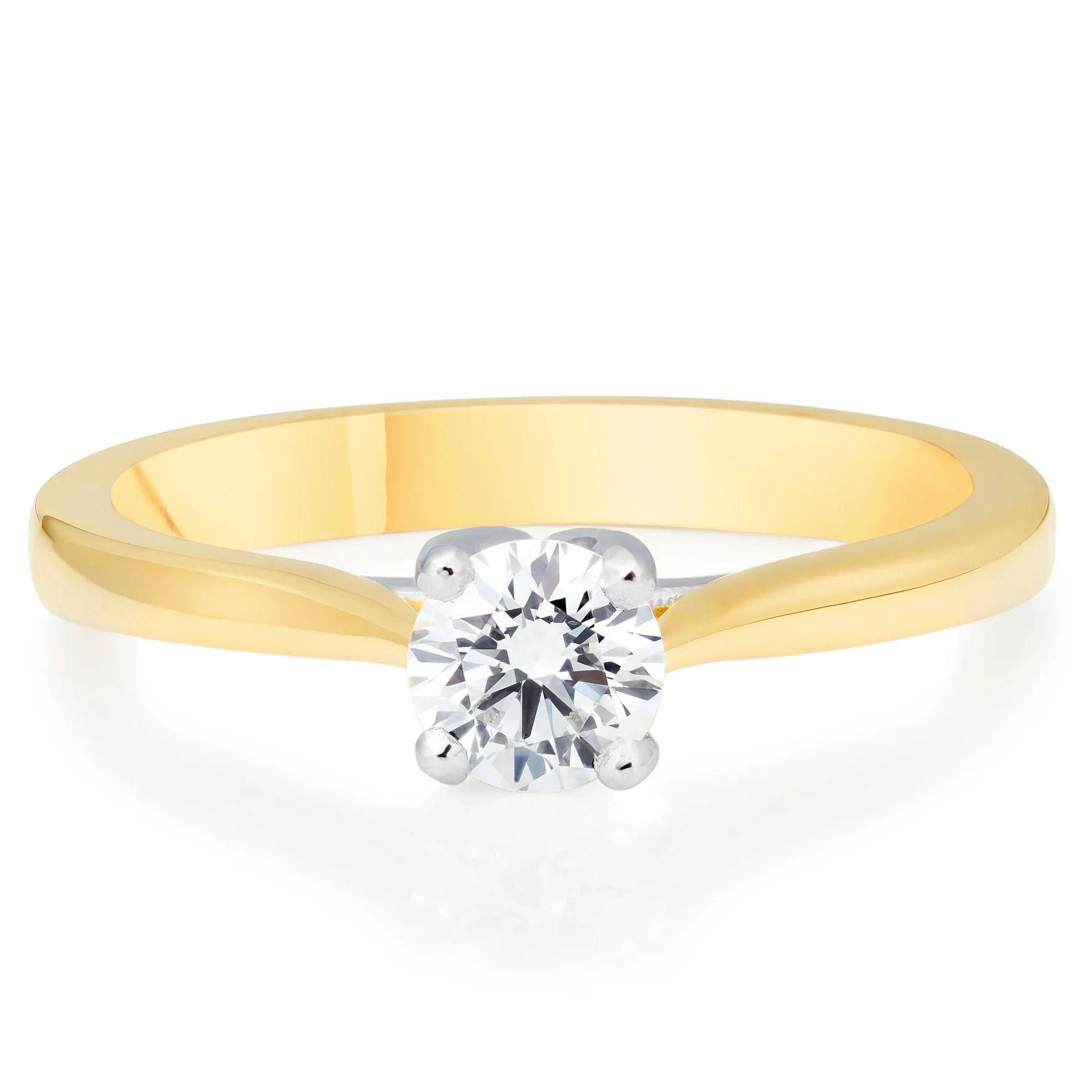 Beaverbrooks 18ct Yellow Gold Diamond Solitaire Ring