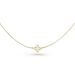 Beaverbrooks 9ct Yellow Gold Mother of Pearl Single Clover Bracelet