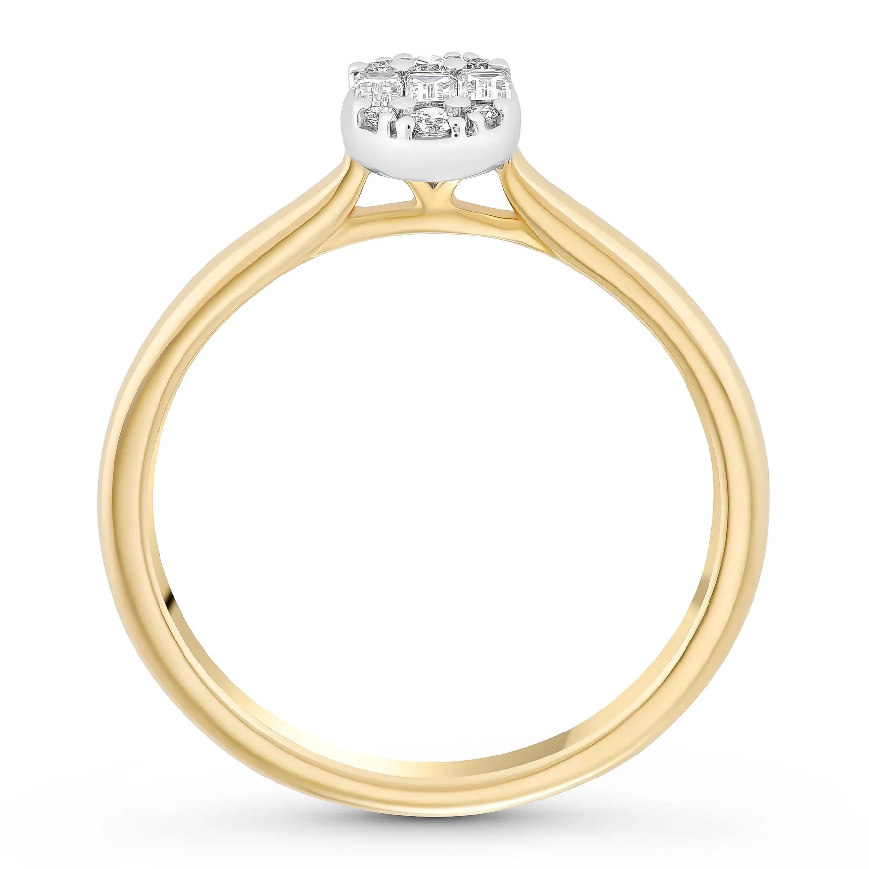 Beaverbrooks 18ct Yellow Gold Diamond Cluster Ring