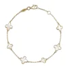 Beaverbrooks 9ct Yellow Gold Mother of Pearl Clover Bracelet