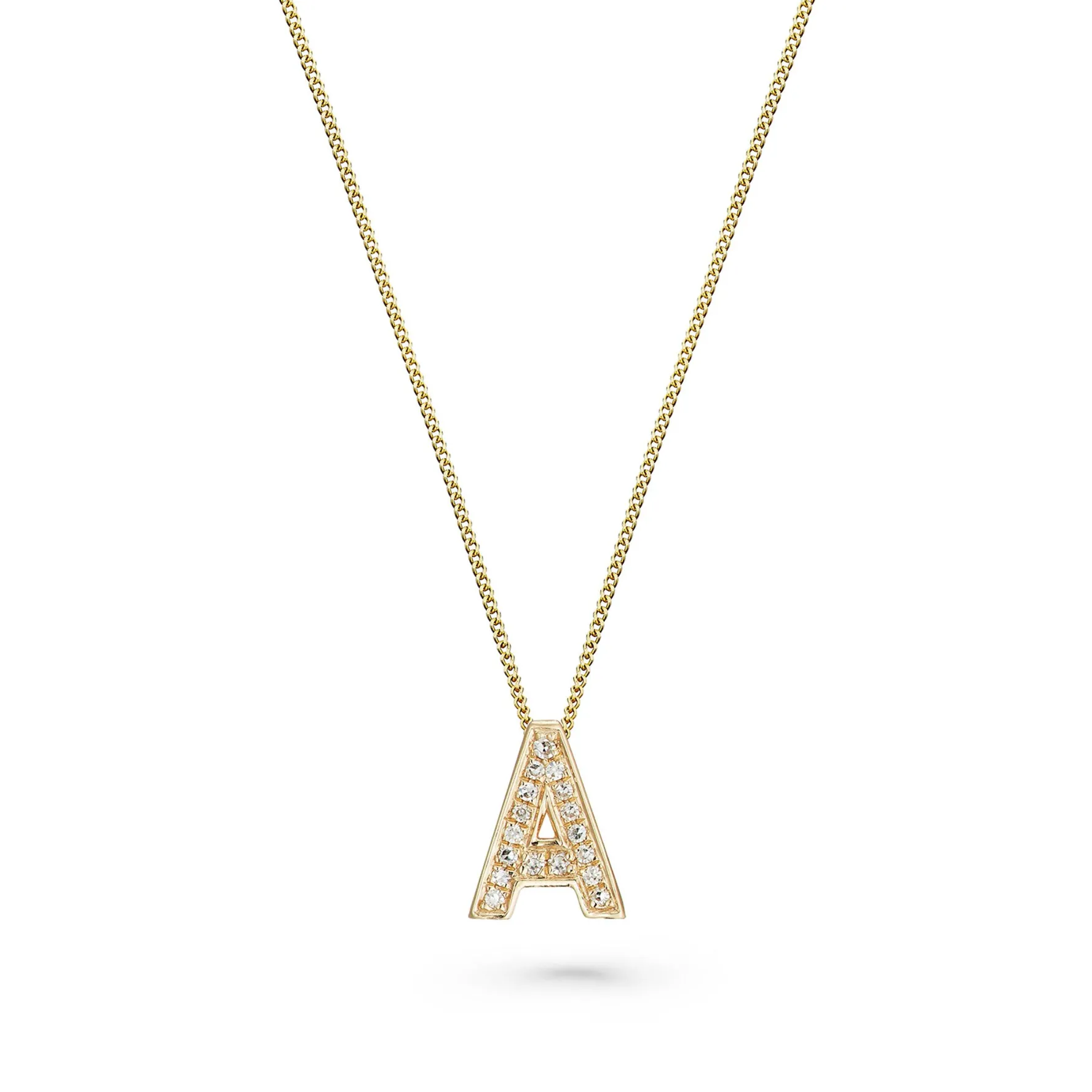 Beaverbrooks 9ct Yellow Gold Diamond Initial A Pendant