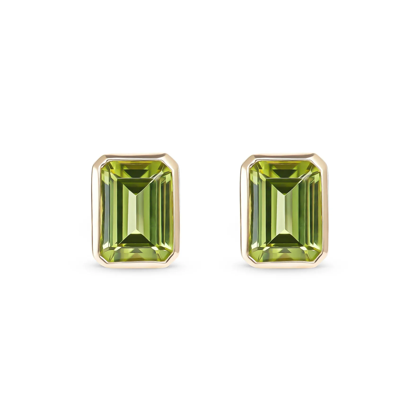 Beaverbrooks 9ct Yellow Gold Peridot Stud Earrings