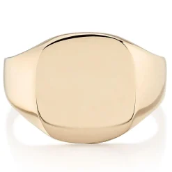 Beaverbrooks 9ct Yellow Gold Cushion Signet Ring