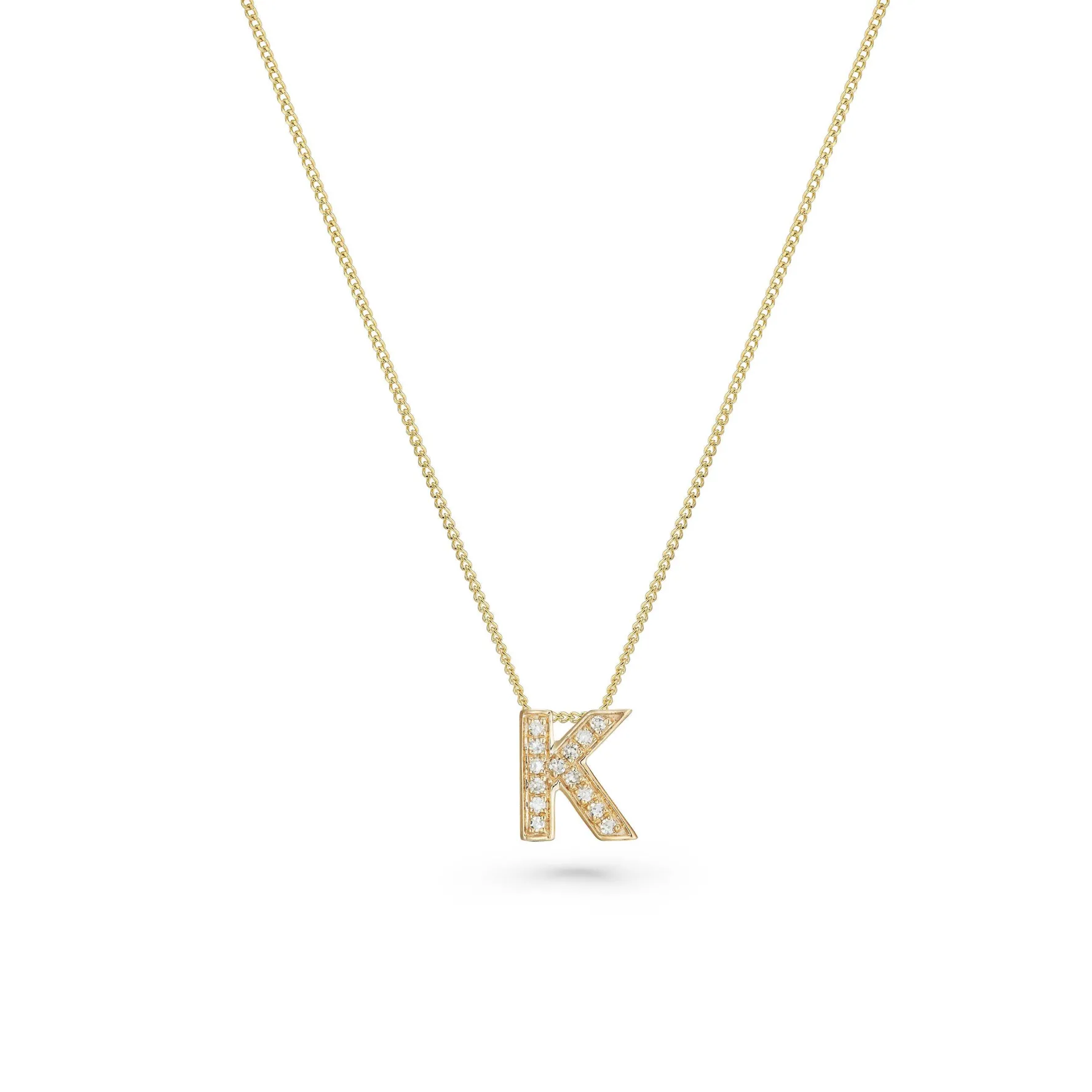 Beaverbrooks 9ct Yellow Gold Diamond Initial K Pendant