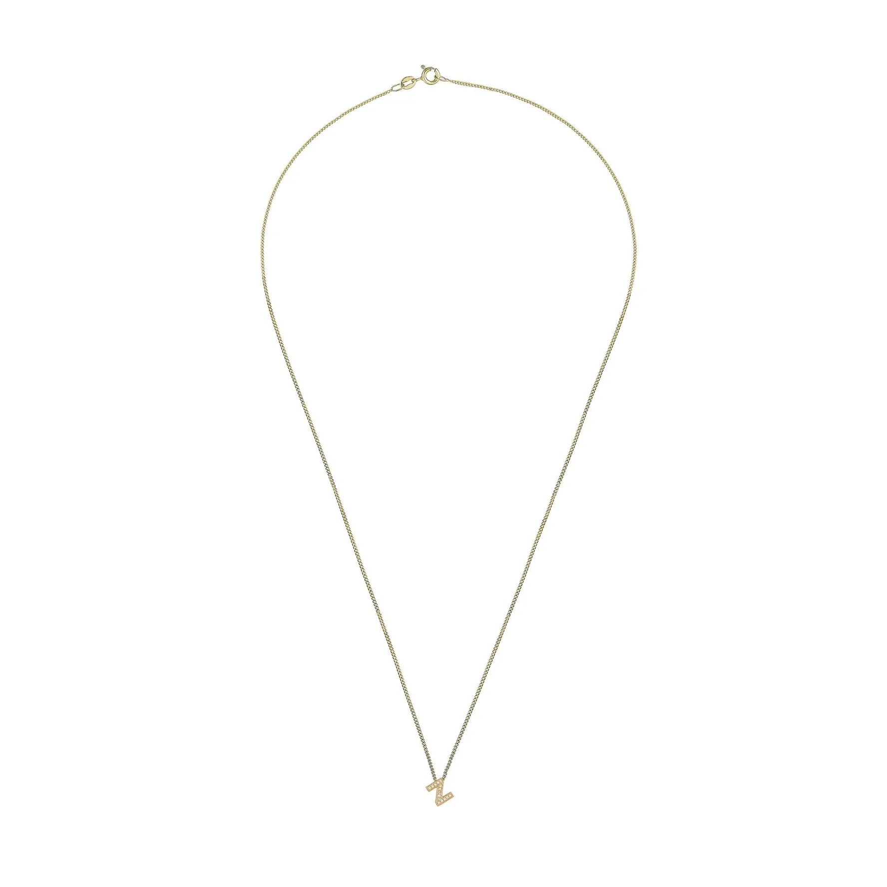 Beaverbrooks 9ct Yellow Gold Diamond Initial Z Pendant
