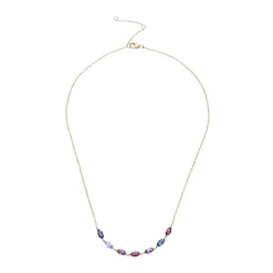 Beaverbrooks 9ct Yellow Gold Gemstone Necklace