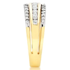 Beaverbrooks 18ct Yellow Gold Diamond 3mm Half Eternity Ring