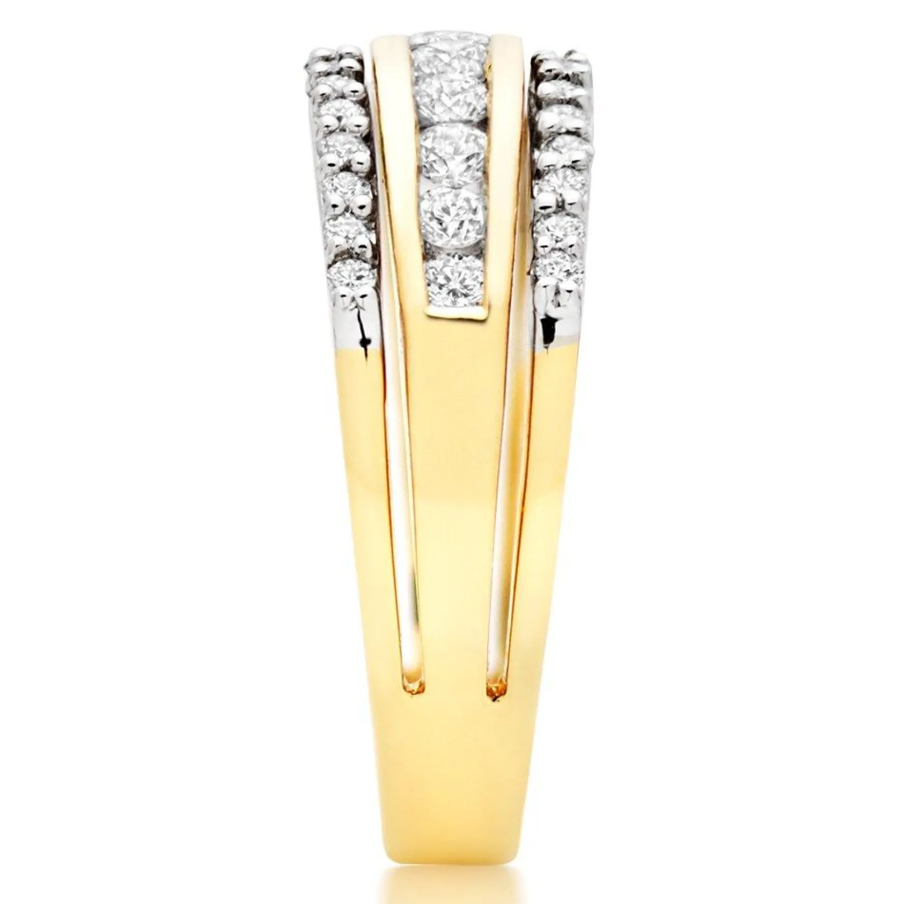 Beaverbrooks 18ct Yellow Gold Diamond 3mm Half Eternity Ring