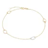 Beaverbrooks 9ct Yellow Gold, White Gold and Rose Gold Anklet