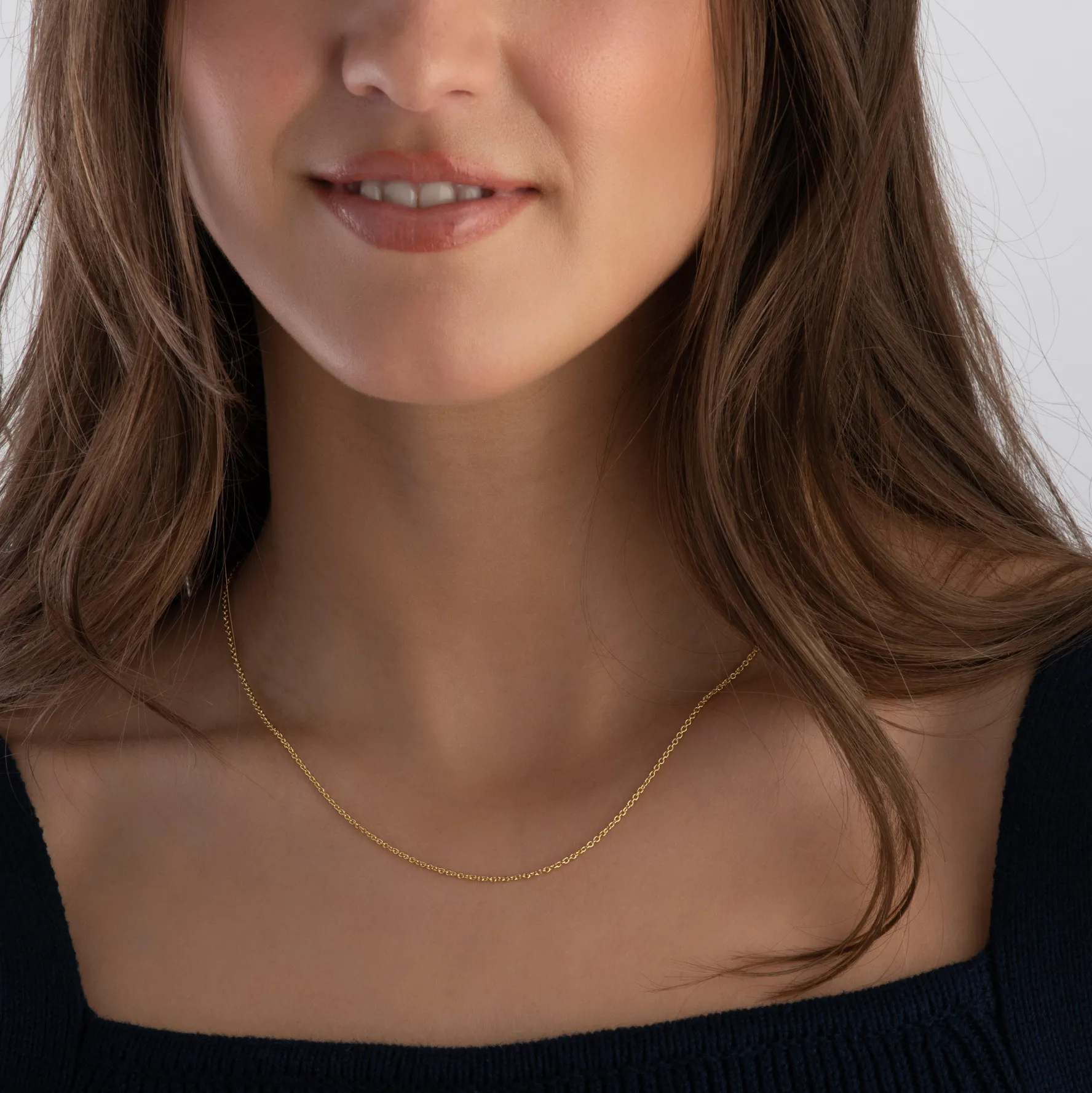 Beaverbrooks 18ct Yellow Gold Plated Silver Trace Chain Necklace