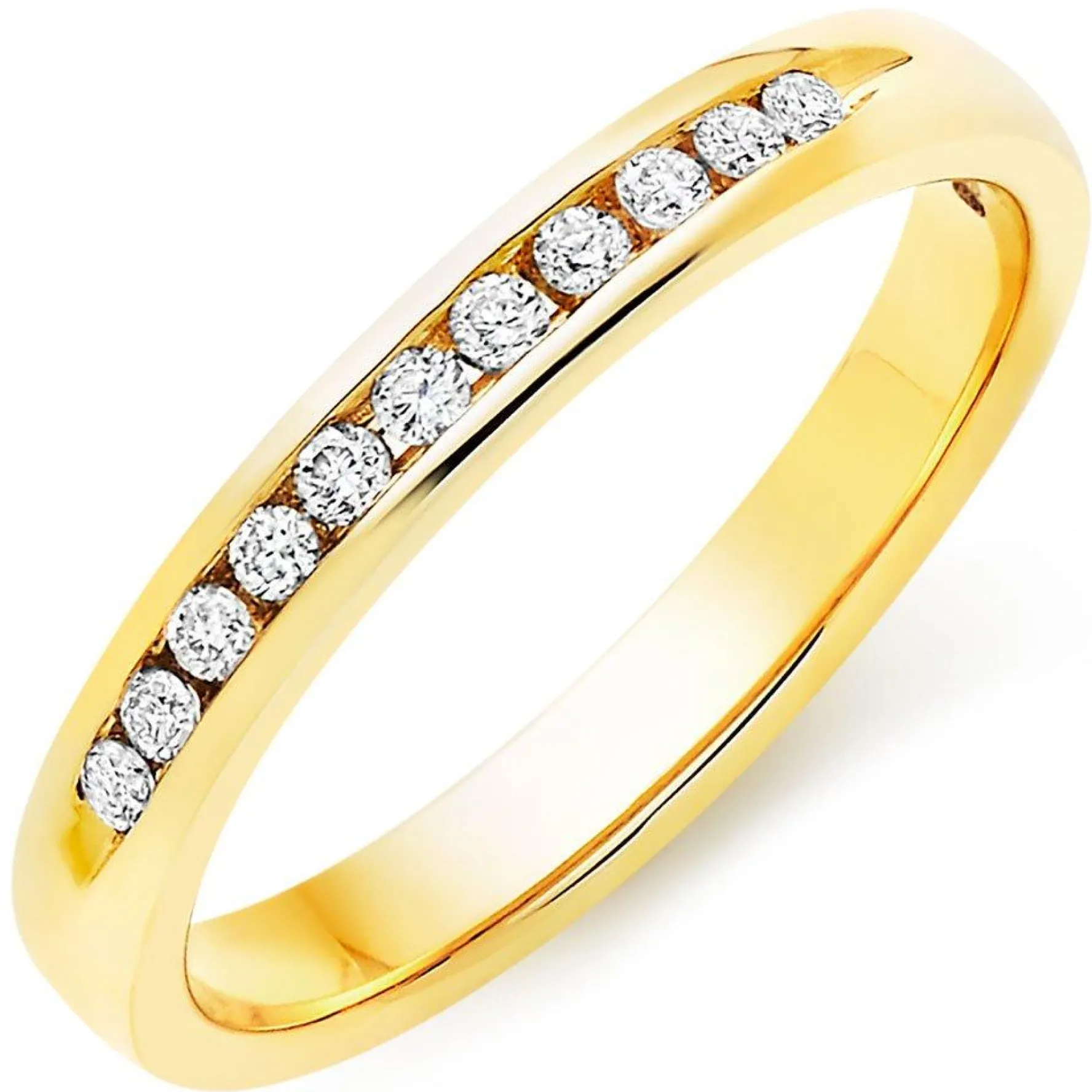 Beaverbrooks 9ct Yellow Gold Half Eternity Diamond Ring