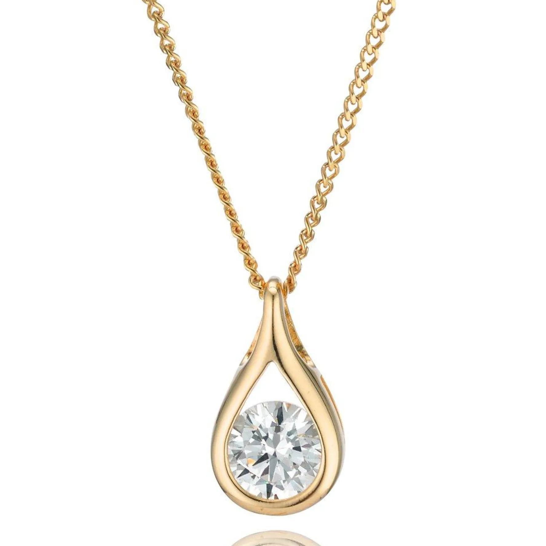 Beaverbrooks 9ct Yellow Gold Cubic Zirconia Pendant