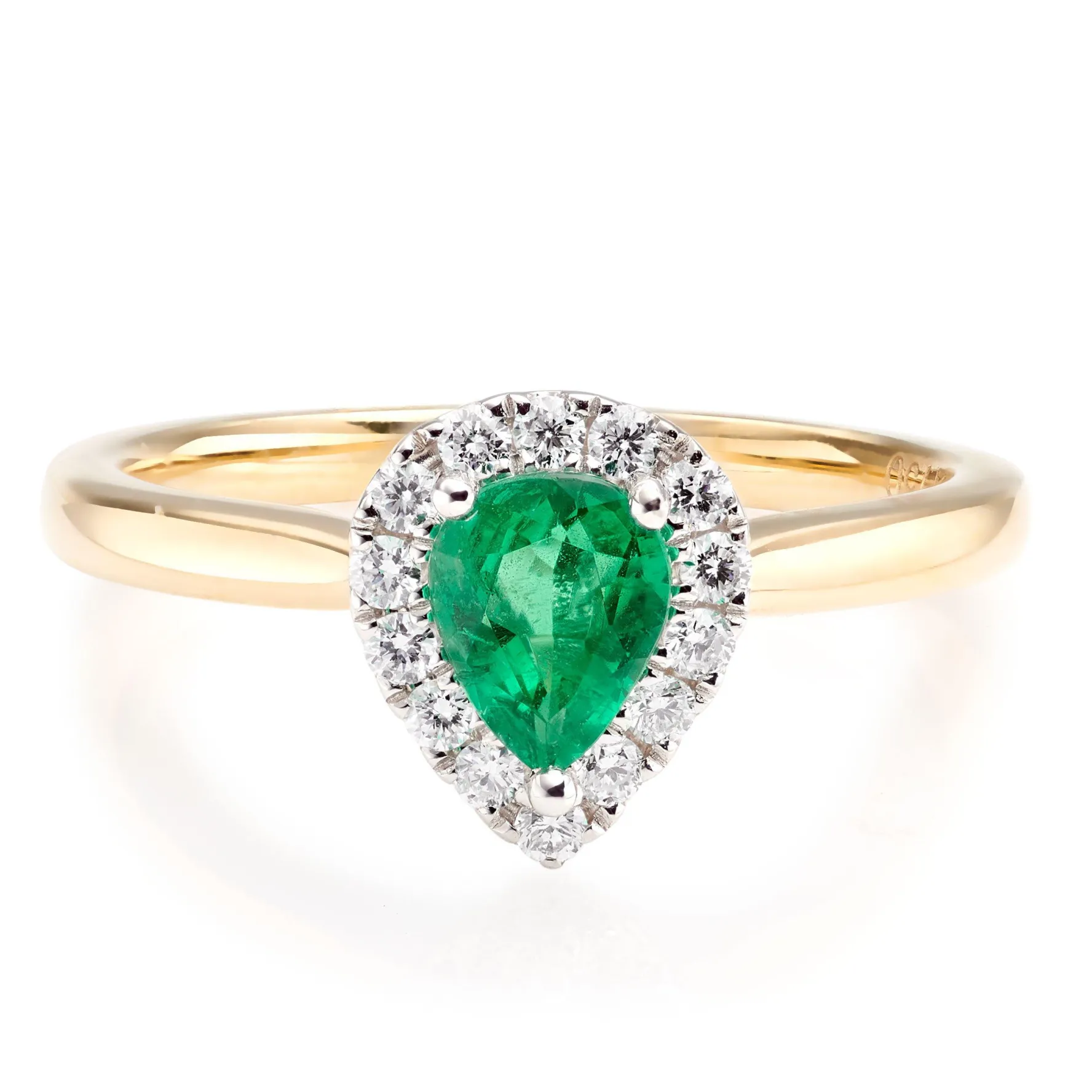 Beaverbrooks 18ct Yellow Gold Diamond Emerald Ring
