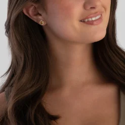 Beaverbrooks 9ct Yellow Gold Diamond Citrine Stud Earrings