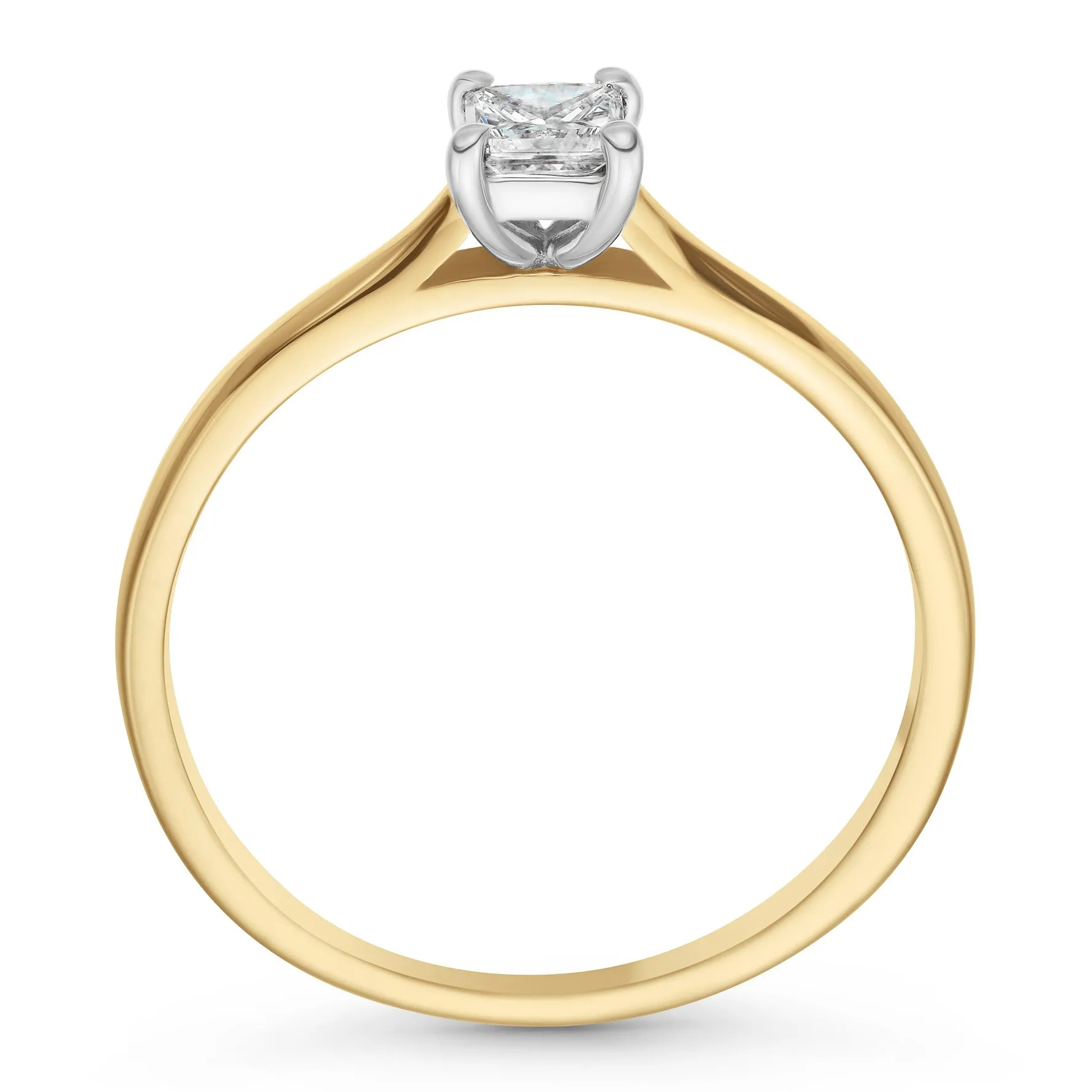 Beaverbrooks 9ct Yellow Gold Princess Diamond Solitaire Ring