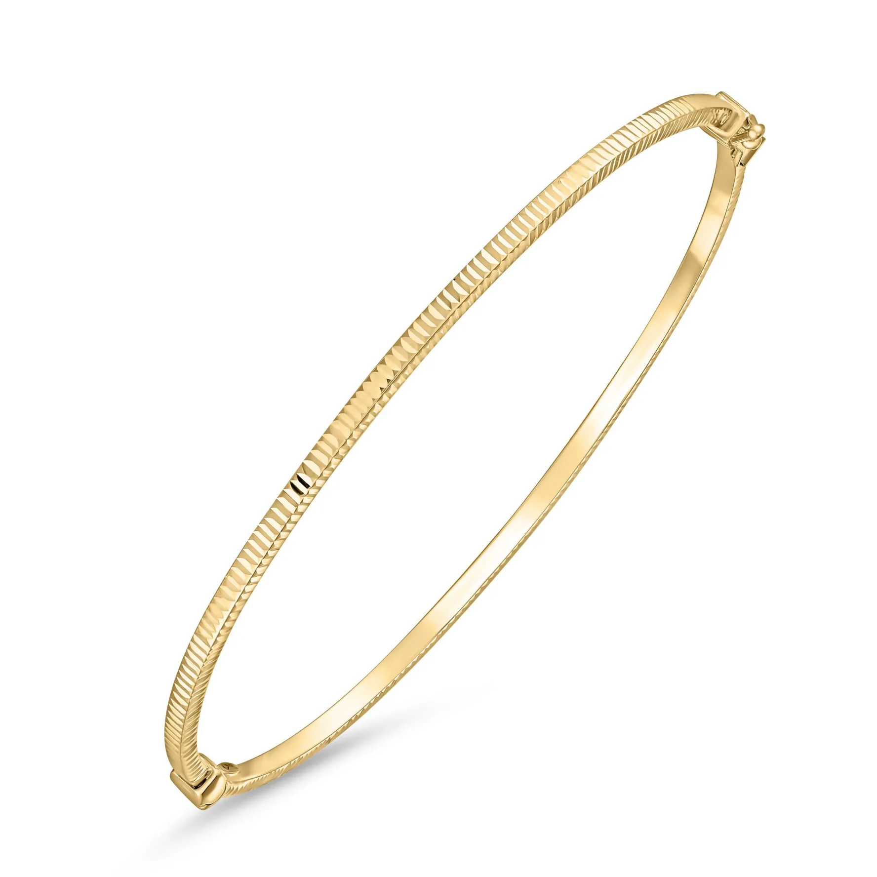 Beaverbrooks 9ct Yellow Gold Textured Bangle