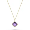 Beaverbrooks 9ct Yellow Gold Diamond Amethyst Pendant