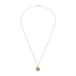 Beaverbrooks 9ct Yellow Gold Diamond Citrine Pendant