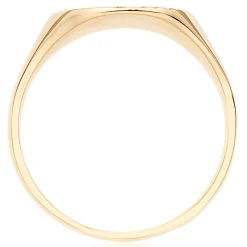 Beaverbrooks 9ct Yellow Gold Oval Pattern Signet Ring