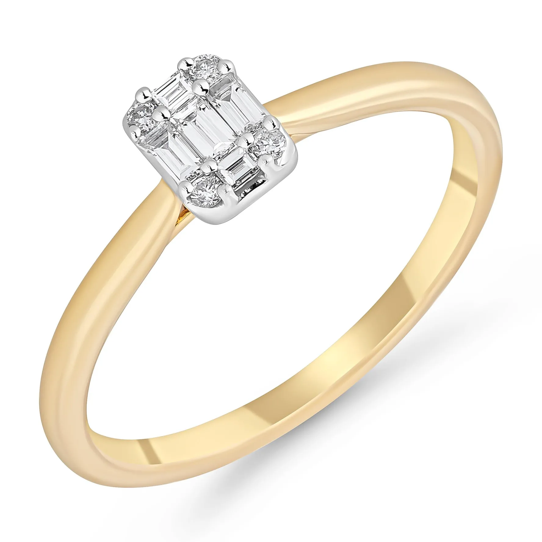 Beaverbrooks 9ct Yellow Gold Diamond Cluster Engagement Ring