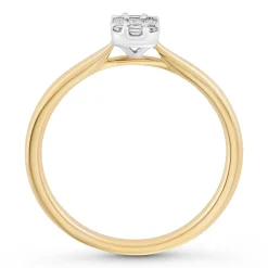 Beaverbrooks 9ct Yellow Gold Diamond Cluster Engagement Ring